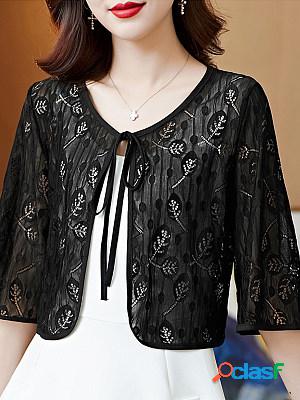 Fashion Lace Half Sleeve Cardigan