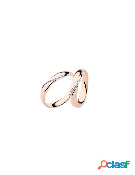 Fede nuziale POLELLO in Oro Bianco e Rosa 18kt - D2892UBR