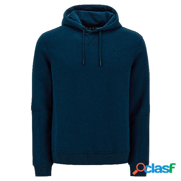Felpa chiusa con cappuccio doppiato e logo ricamato