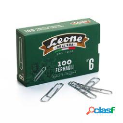 Fermagli zincati - lunghezza 58 mm - n. 6 - Leone - conf.