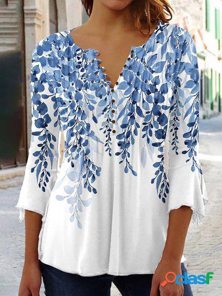 Fibbia Girocollo Jersey Casuale Camicia