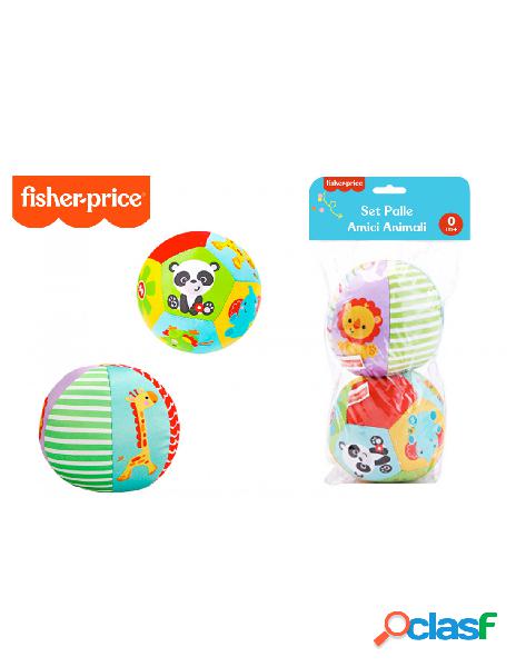 Fisher price - fp set 2 palle amici animali tessuto