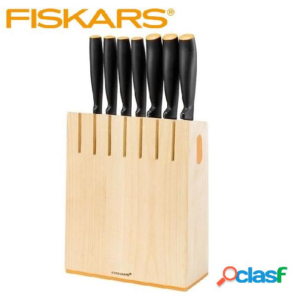 Fiskars FunctionalForm Ceppo 7 Coltelli Legno