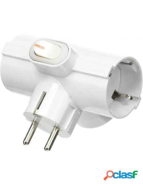 Fme - adattatore triplo schuko spina 2p+t 3 prese 16a bianco