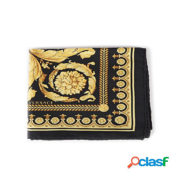 Foulard in twill di seta con stampa barocco