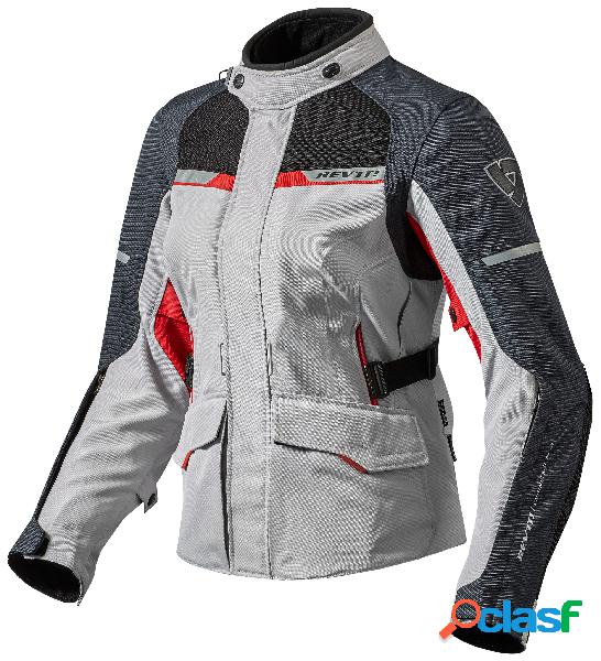 Giacca moto donna Revit Outback 2 argento rosso