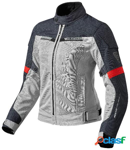 Giacca moto donna estiva Revit Airwave 2 argento rosso