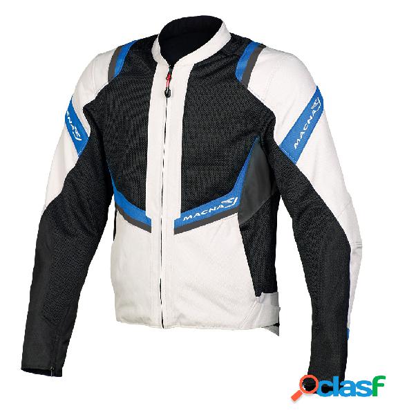 Giacca moto estiva Macna Flare grigio chiaro nero blu