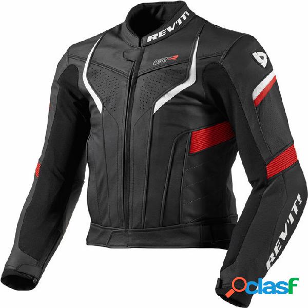 Giacca moto pelle Revit GT-R nero rosso
