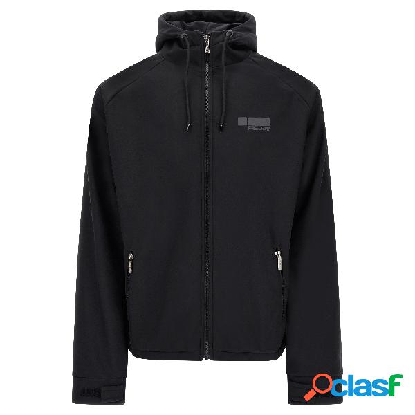 Giacca zippata con cappuccio in tessuto tecnico