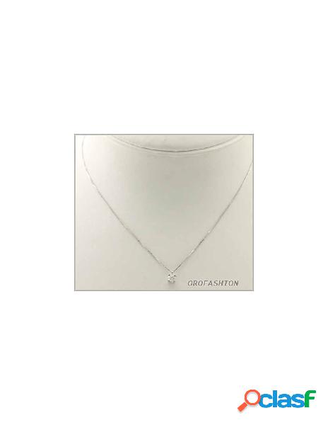 Girocollo in oro bianco 18Kt diamante solitario - 1312163