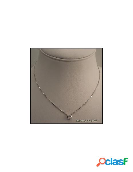 Girocollo in oro bianco diamante solitario Valore 480