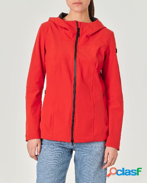 Giubbino rosso slim fit in tela di nylon elasticizzato