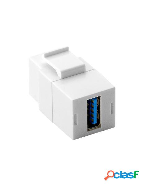 Goobay - adattatore keystone 2x usb 3.0 a femmina bianco