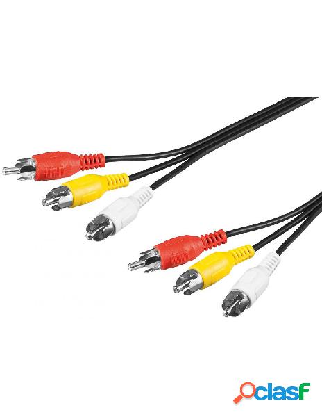 Goobay - cavo audio video 3 x rca m/m 5mt