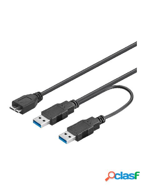 Goobay - cavo usb 3.0 superspeed ad y 2x a m / micro b m 0,3
