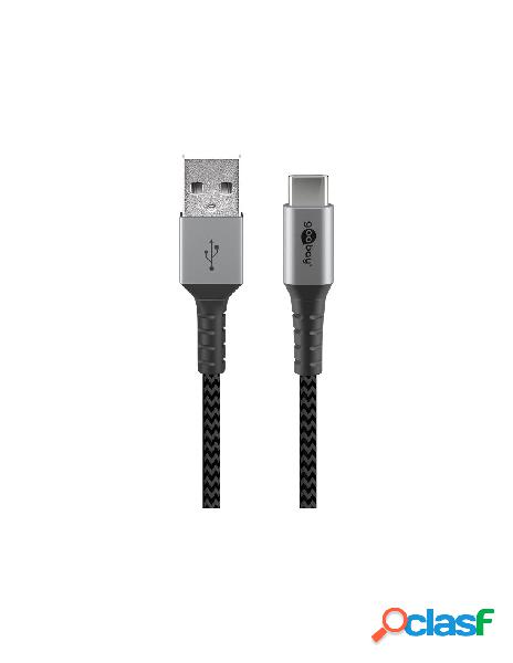 Goobay - cavo usb-c&trade a usb a connettori in metallo e
