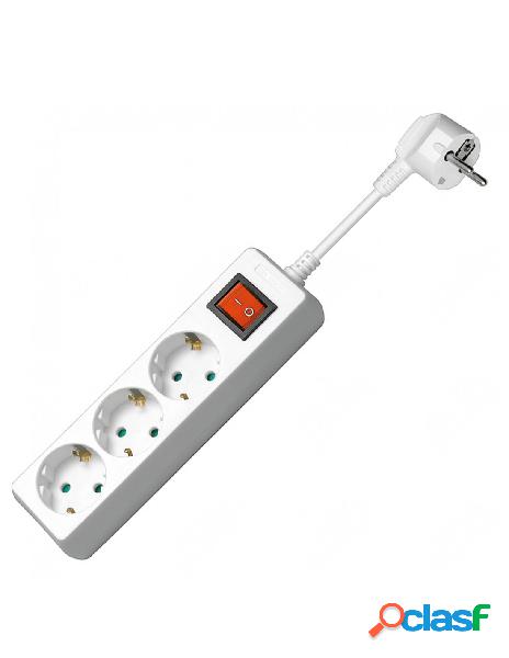 Goobay - multipresa 3 posti schuko con interruttore e cavo