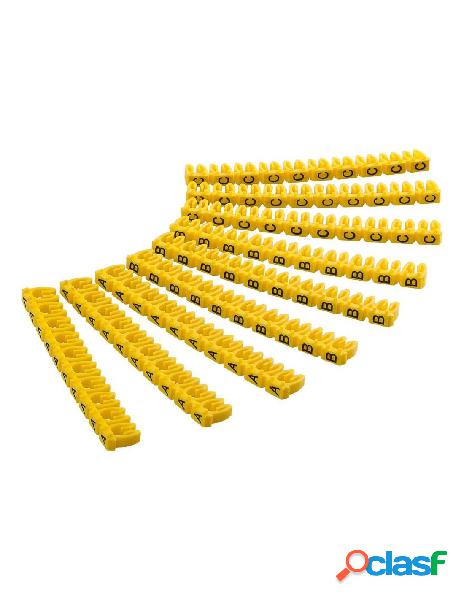 Goobay - segnacavo giallo con lettere a-c per cavi da 2.5mmq