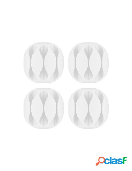 Goobay - set 4 fermacavo da scrivania a tre posti bianco