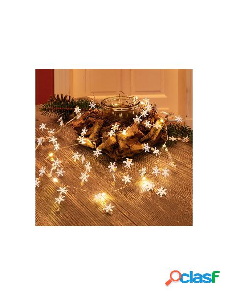 Goobay - stringa 10 led fiocchi di neve ip20 bianco caldo a