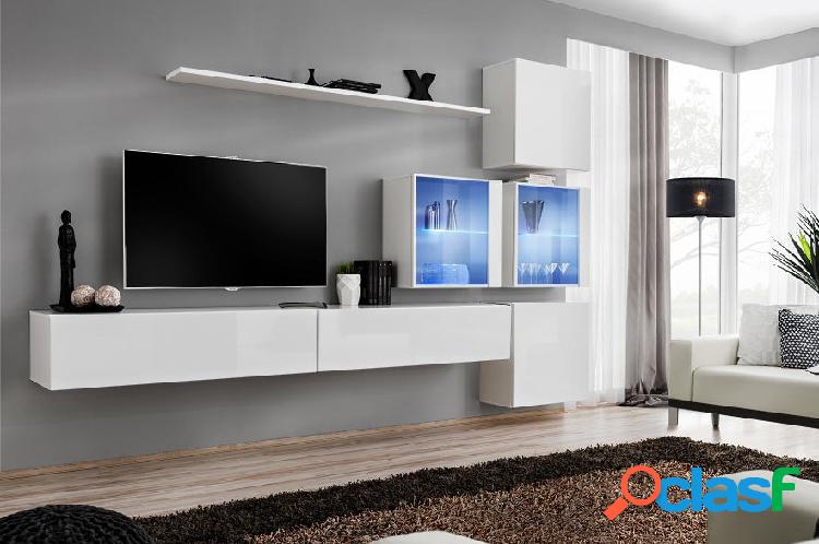 Gretel - Parete salotto moderna componibile con luci a led -