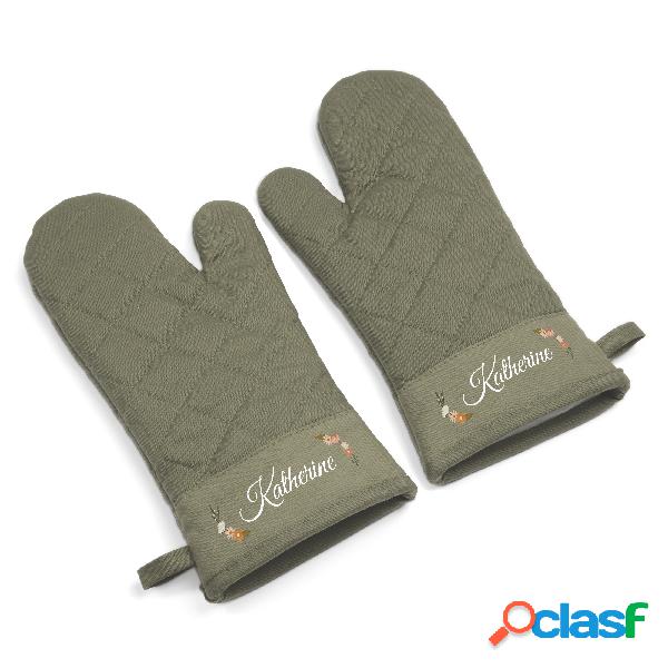 Guanti da Forno Personalizzati - Set di 2 - Verde Militare