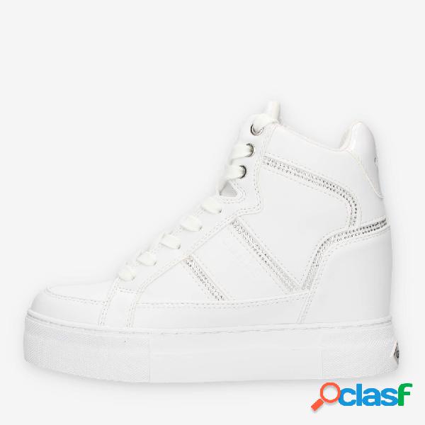 Guess Giala Sneakers alte da donna bianche con strass