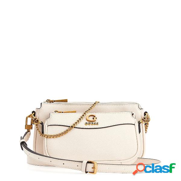 Guess NELL DOUBLE POUCH CROSSBODY STO HWVB8678700 STO STONE