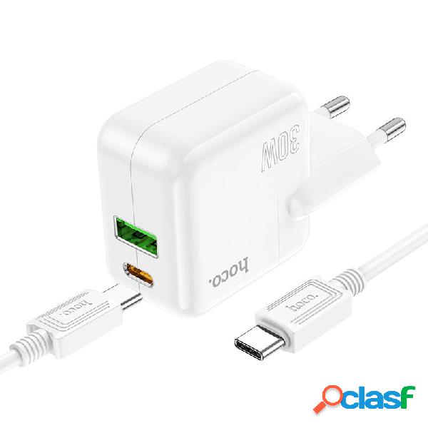 HOCO C111A Dual Port PD 30W QC3.0 Type-C + Adattatore per