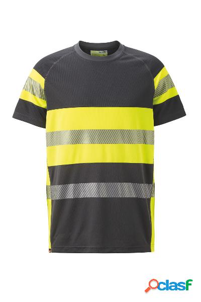 HOLEX - T-shirt alta visibilità, grigio / giallo, Taglia