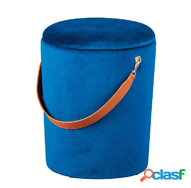 Harris - Pouf contenitore cilindro in tessuto con maniglia