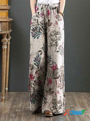 High Waist Loose Printed Wide Leg Trousers