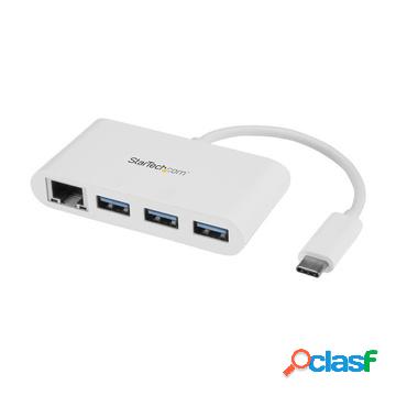 Hub usb 3.0 a 3 porte con gigabit ethernet - usb-c a 3x