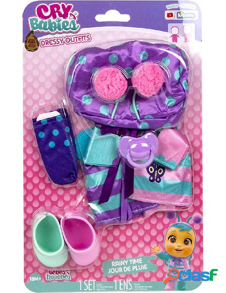 Imc toys - cry babies vestitini bambola rainy time