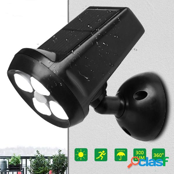 Impermeabile IP65 4 LED solare Light Bright Motion Sensor