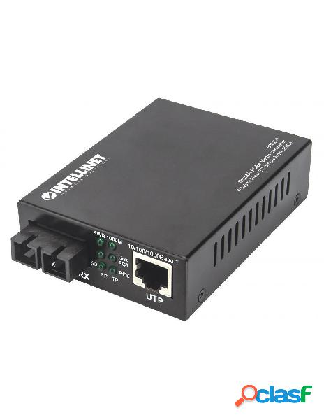 Intellinet - media converter gigabit poe+ sc monomodale