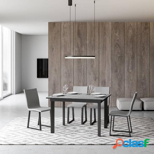 Isacco - Tavolo moderno soggiorno allungabile in legno cm