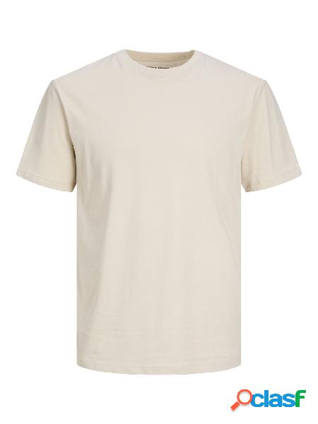 JACK&JONES T-shirt a manica corta con stampa sul retro Ecrù