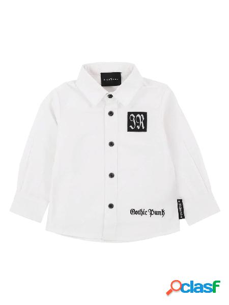 JOHN RICHMOND Camicia con logo e ricamo gotico Bianco