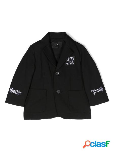JOHN RICHMOND Giacca blazer monopetto con ricami Nero