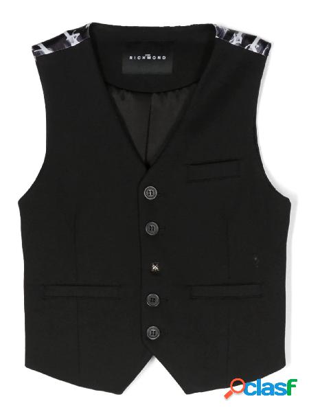 JOHN RICHMOND Gilet Poje con stampa posteriore Nero/Bianco