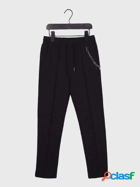 JOHN RICHMOND Pantaloni con coulisse e catenella Nero