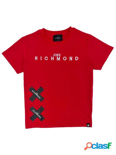 JOHN RICHMOND T-shirt a manica corta con stampa e logo Rosso