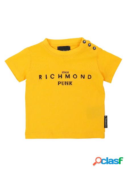 JOHN RICHMOND T-shirt basic con logo e bottoni sulla spalla