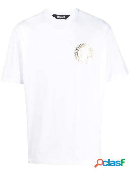 JUST CAVALLI T-shirt a manica corta con logo Bianco/Oro