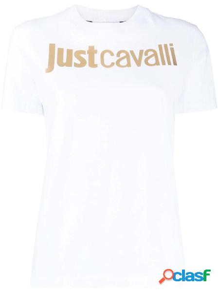 JUST CAVALLI T-shirt a maniche corte con logo Bianco/Oro