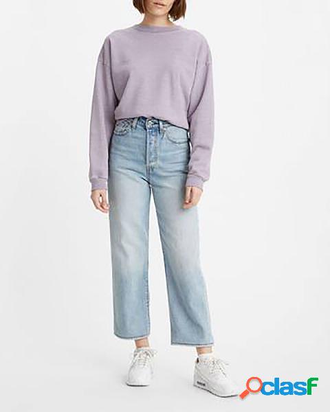 Jeans Ribcage in cotone blu lavaggio super stone washed