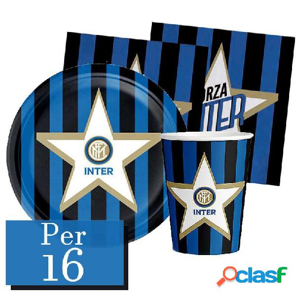 KIT N.2 INTER NEW - ADDOBBI TAVOLA NERO AZZURRI