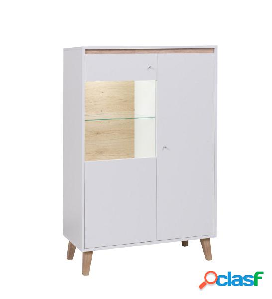 Kapesa - Mobile basso con vetrinetta in legno design moderno